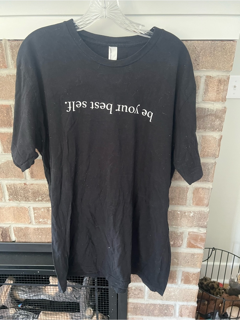 American Apparel Black Crewneck Tee with White Neck Label